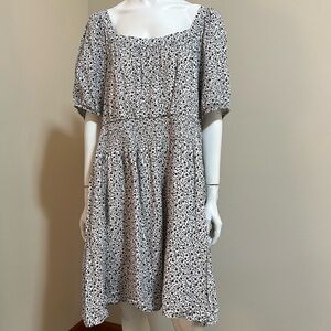 Old Navy Black and White Floral Print Dress XXL Tall